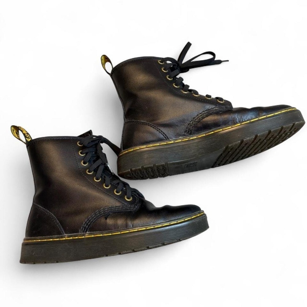 Dr. Martens Zavala Boots Womens Size 5 Black Leather Ankle Combat Lace Up Grunge